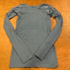 Blue Lululemon swift tech long sleeve